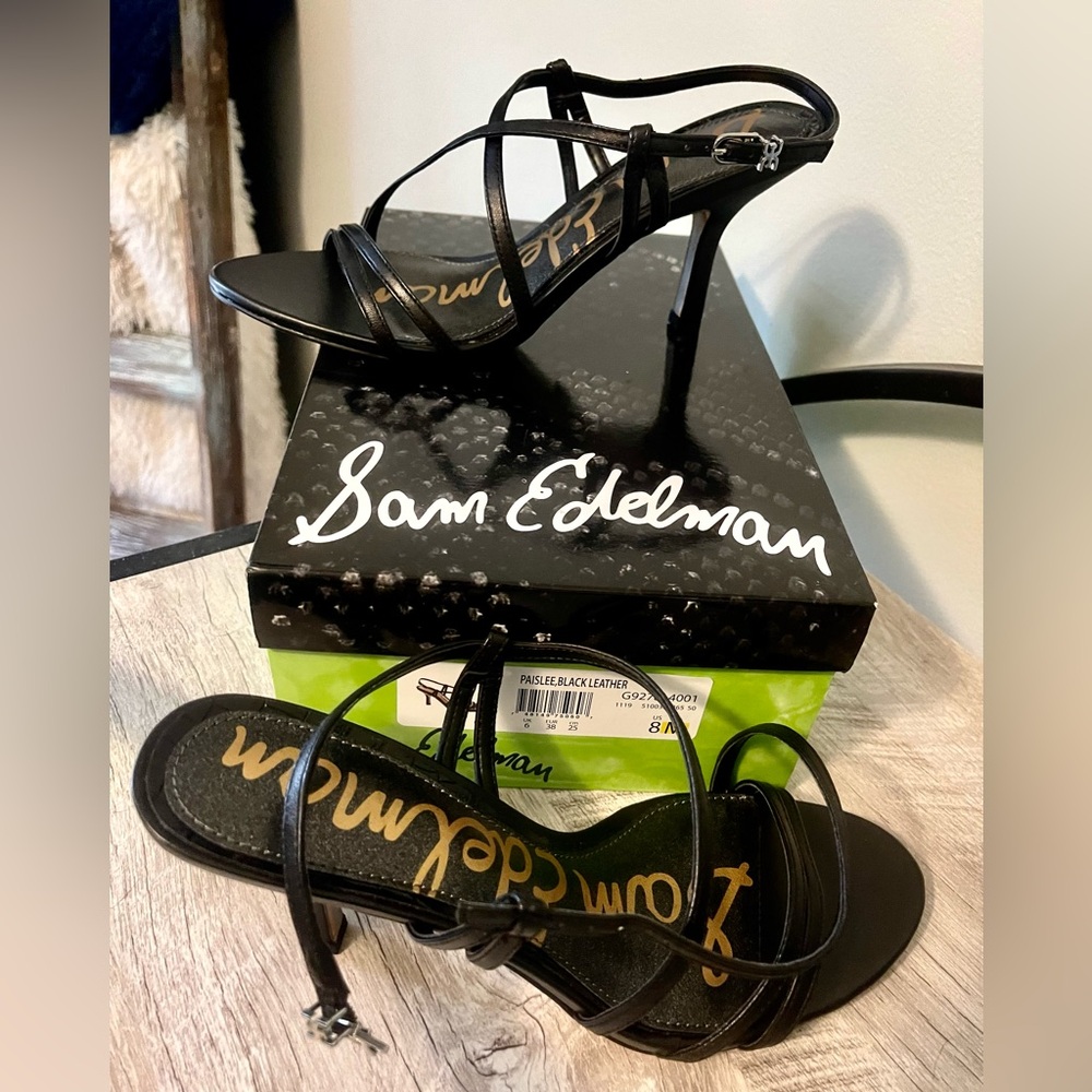 Sam Edelman Black Paislee Strappy Sandal Size 8